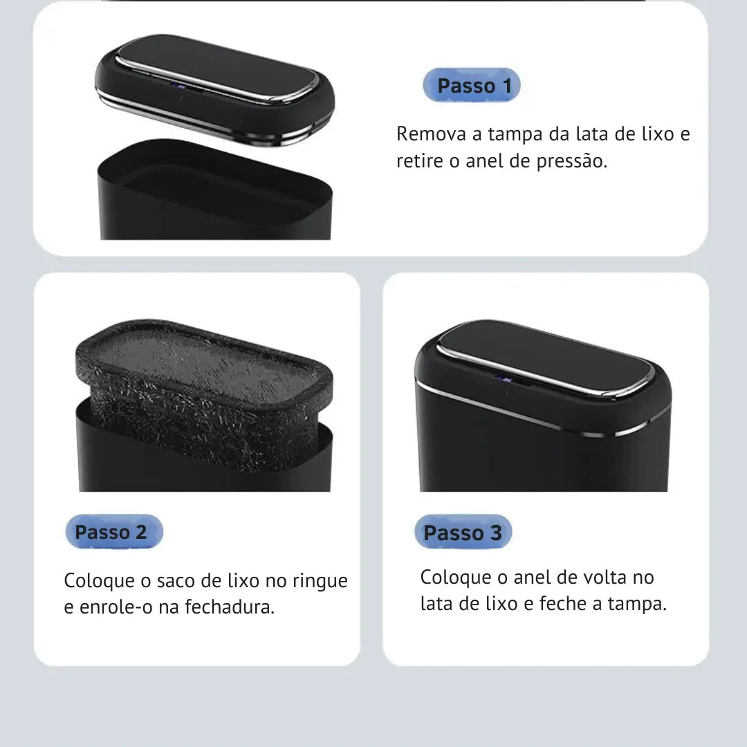 lixeira para banheiro com sensor